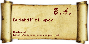 Budaházi Apor névjegykártya